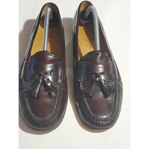 Mens Cole Haan Pinch Tassel Burgundy Leather Dress Loafers 03507 Size 9.5D